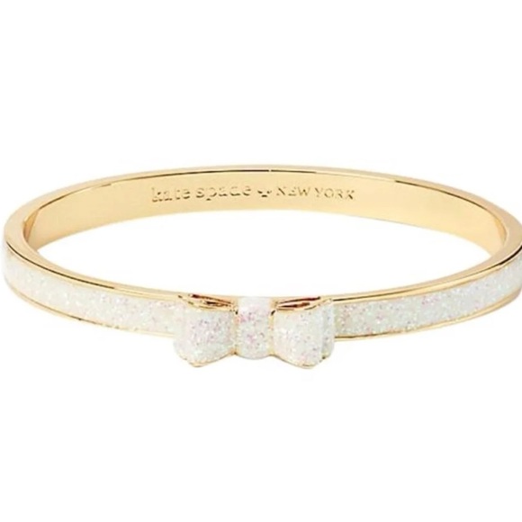 $68 Kate Spade take a bow opal glitter bow bangle bracelet - Picture 3 of 5